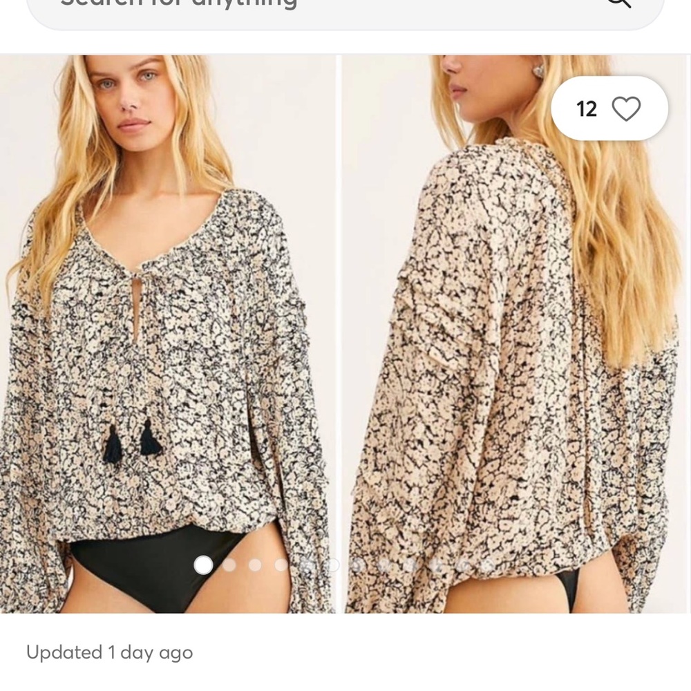 Free people all tucks printed long sleeve